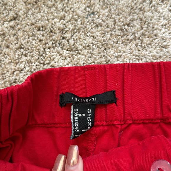 Red Cargo Jogger Pants - Picture 5 of 6